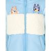 Bluey Girls Zip Up Puffer Jacket Toddler to Little Kid Sizes (2T – 7-8)(Blue)