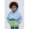 Bluey Girls Zip Up Puffer Jacket Toddler to Little Kid Sizes (2T – 7-8)(Sky Blue)