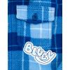 Bluey Plaid Flannel Shacket with Faux-Shearling Lining Toddler Sizes (2T – 5T)(Blue)
