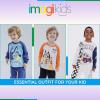 Bluey T-Shirt and French Terry Jogger Pants Outfit Set Infant to Big Kid Sizes (12 Months – 10-12)(Off-white)