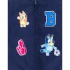 Bluey Varsity Zip Up Bomber Jacket Toddler to Little Kid Sizes (2T – 7-8)(Navy Blue)