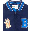 Bluey Varsity Zip Up Bomber Jacket Toddler to Little Kid Sizes (2T – 7-8)(Navy Blue)