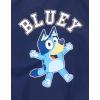 Bluey Varsity Zip Up Bomber Jacket Toddler to Little Kid Sizes (2T – 7-8)(Navy Blue)