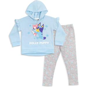 Bluey Girls Fleece Hoodie and Leggings Outfit Set(Light Blue / Grey)