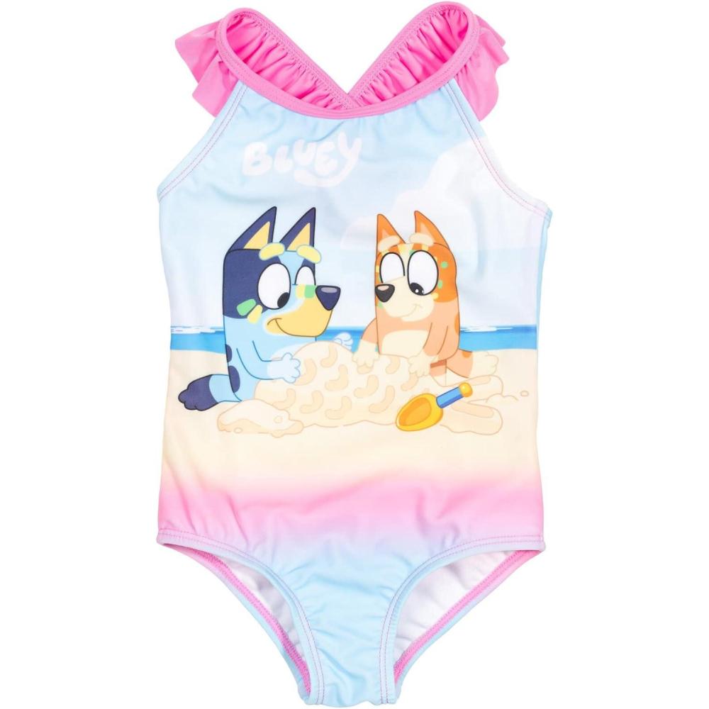 imageBluey One Piece Bathing Suit Infant to Big Kid Sizes 18 Months  1012PinkBlue