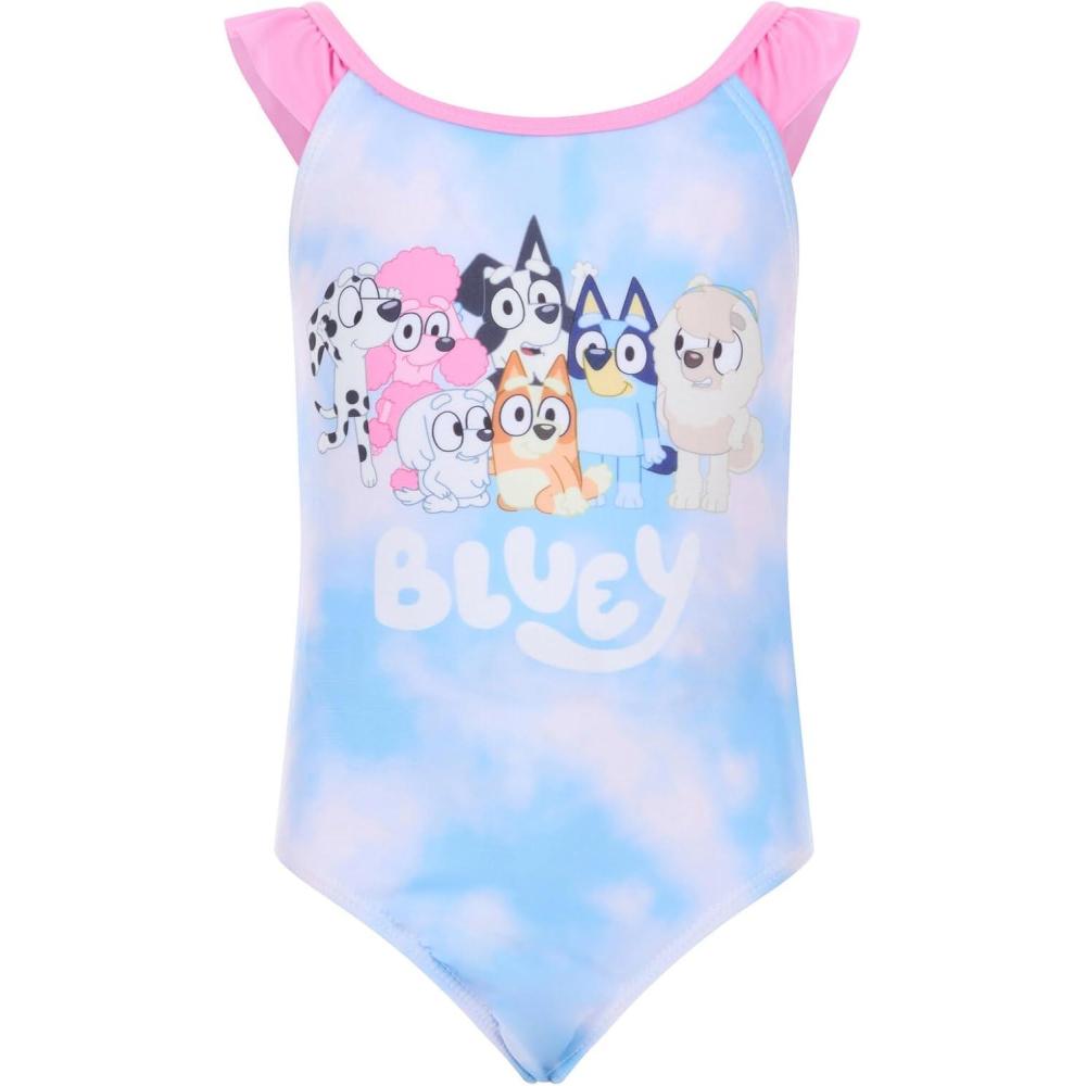 imageBluey girls ModernTie Dye Blue Bubble Gum Pink