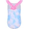 Bluey One Piece Bathing Suit Infant to Big Kid Sizes (18 Months – 10-12)(Tie Dye Blue / Bubble Gum Pink)