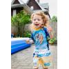 Bluey UPF 50+ Pullover Rash Guard and Swim Trunks Outfit Set Infant to Little Kid Sizes (12 Months – 7-8)(Blue)