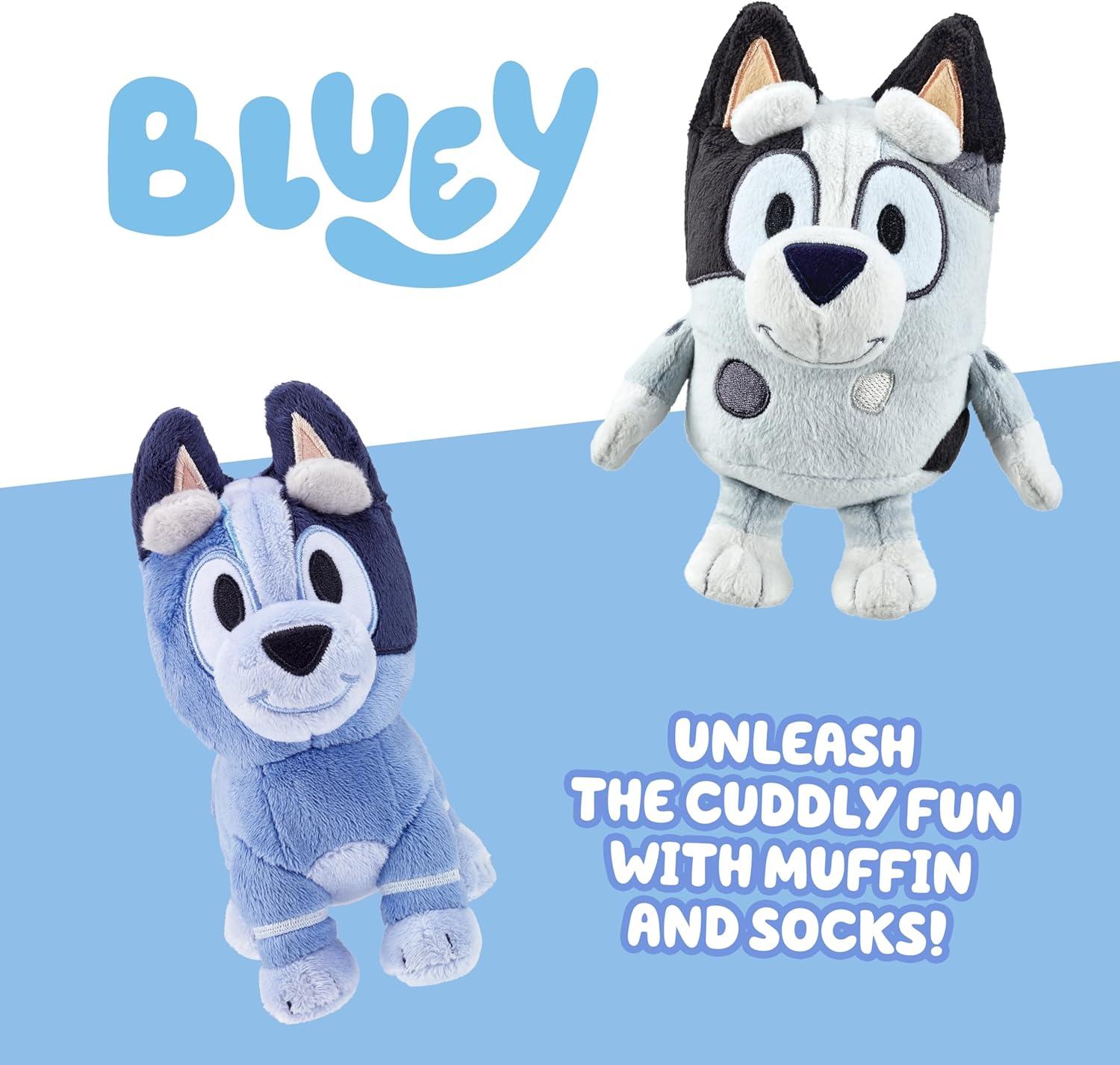 imageBluey Unicorse amp Bob Bilby Hand Puppet Plush 2Pack 89 Soft Deluxe Fabric Embroidered Details Perfect for Toddler Hands Imaginative Play Official Bluey Toys Amazon ExclusiveMuffin Socks