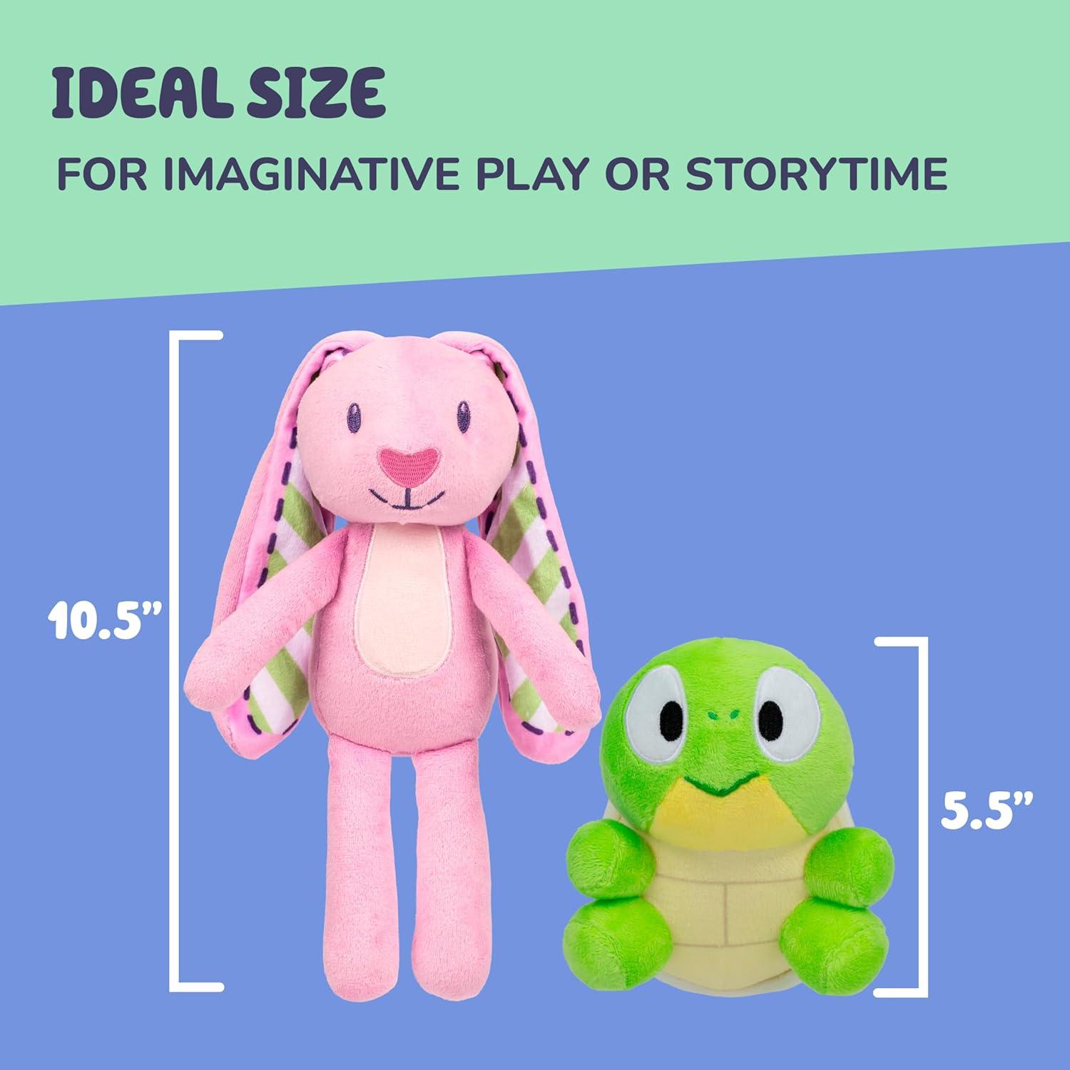 imageBluey Unicorse amp Bob Bilby Hand Puppet Plush 2Pack 89 Soft Deluxe Fabric Embroidered Details Perfect for Toddler Hands Imaginative Play Official Bluey Toys Amazon ExclusiveFloppy and Turtleboy