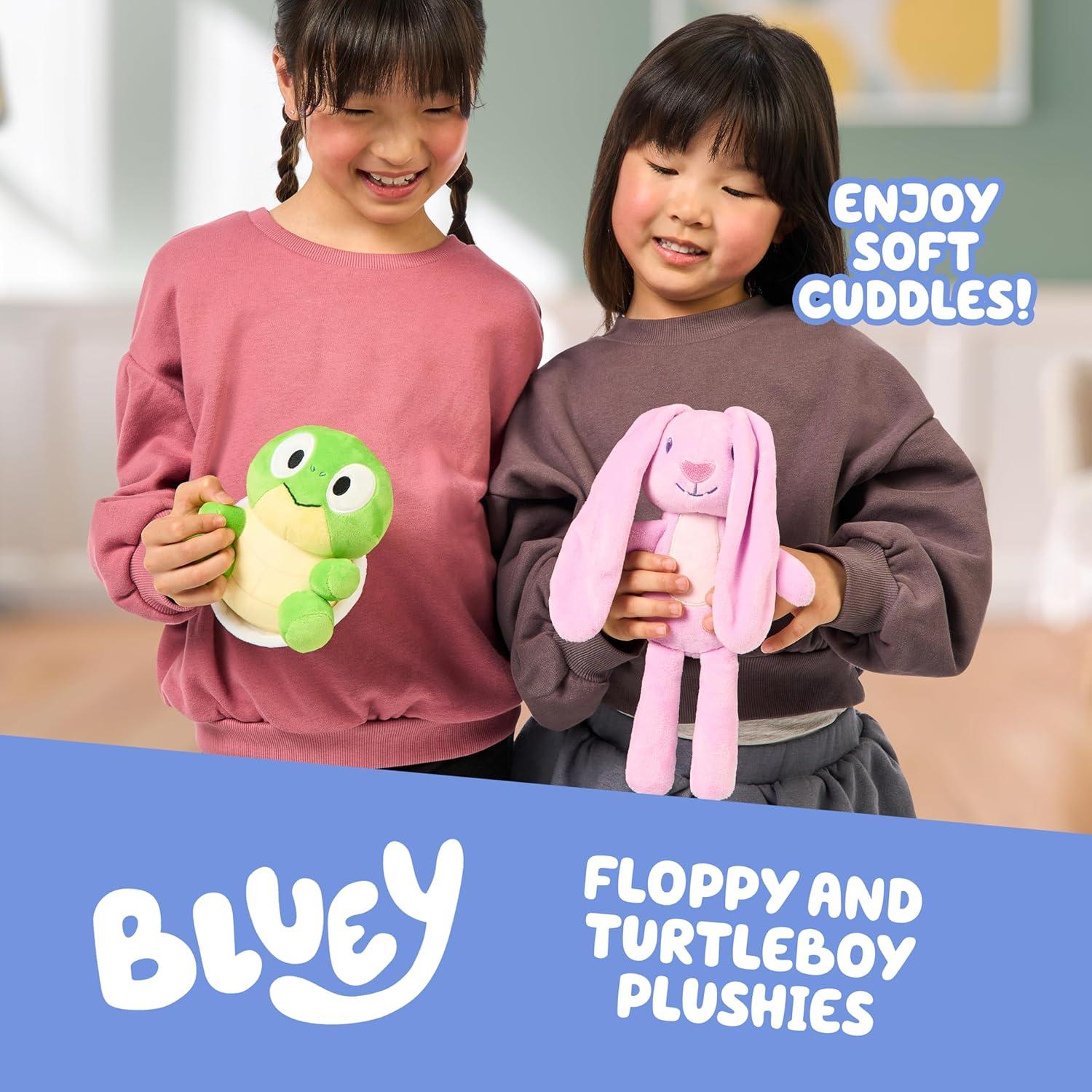 imageBluey Unicorse amp Bob Bilby Hand Puppet Plush 2Pack 89 Soft Deluxe Fabric Embroidered Details Perfect for Toddler Hands Imaginative Play Official Bluey Toys Amazon ExclusiveFloppy and Turtleboy