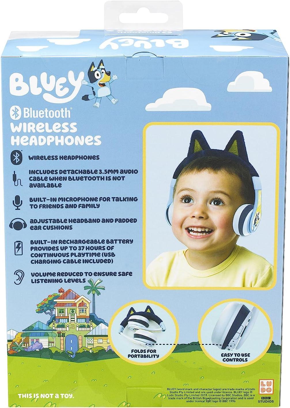 imageeKids Bluey Bluetooth Headphones for Kids Volume Reduced Wireless Headphones for School Home or Travel BlueyBluey