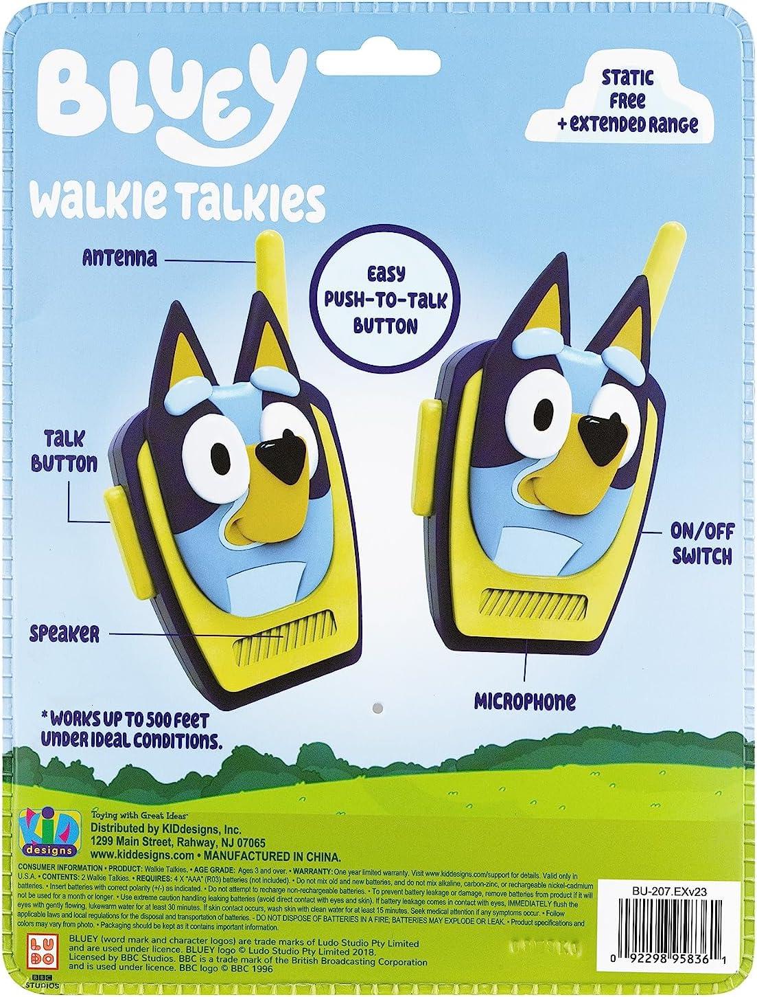 imageekids Bluey Toy Walkie Talkies for Kids Static Free Extended Range Indoor and Outdoor Toys Bluey Toys for ToddlersBluey