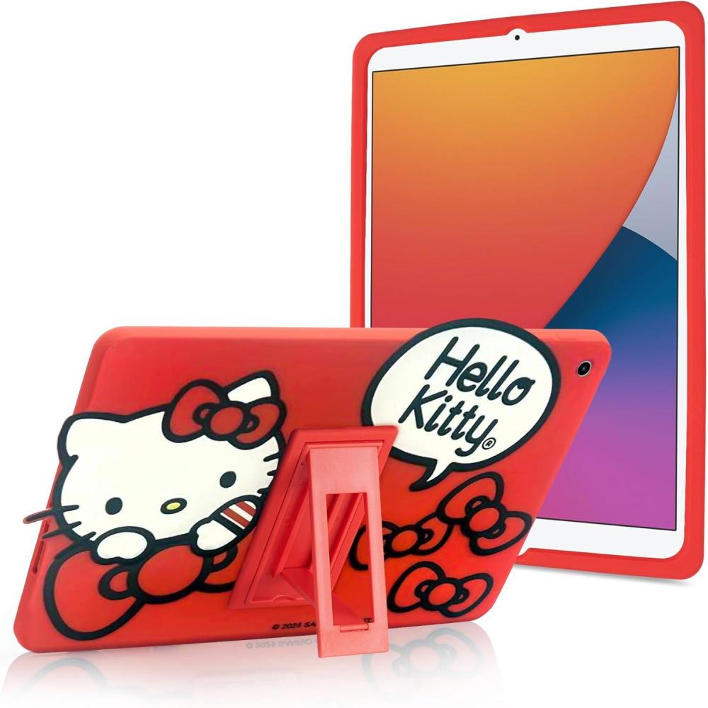 imageBluey Kids iPad Case 102 Case for iPad 9th8th7th Generation 201920202021 Tablet Cover with Stand Shockproof Silicone ProtectorHelloKitty