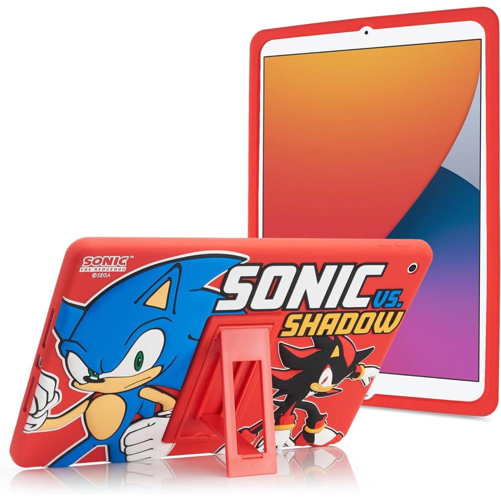 imageBluey Kids iPad Case  102 Case for iPad 9th8th7th Generation  201920202021 Tablet Cover with Stand Shockproof Silicone ProtectorSonic  Red