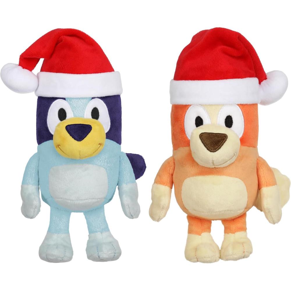 imageBluey Unicorse amp Bob Bilby Hand Puppet Plush 2Pack 89 Soft Deluxe Fabric Embroidered Details Perfect for Toddler Hands Imaginative Play Official Bluey Toys Amazon ExclusiveSanta Hat Bluey Bingo