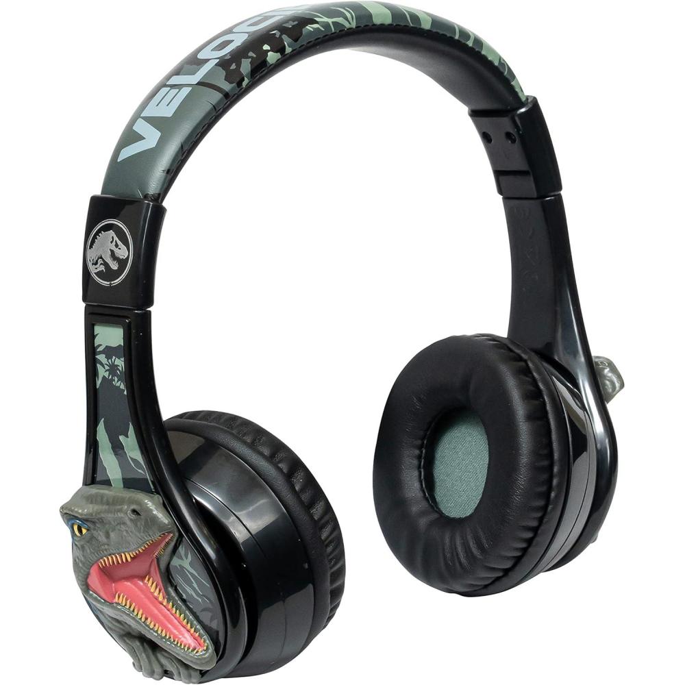 imageeKids Bluey Bluetooth Headphones for Kids Volume Reduced Wireless Headphones for School Home or Travel BlueyJurassic World