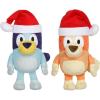 Bluey Unicorse & Bob Bilby Hand Puppet Plush 2-Pack – 8-9” Soft Deluxe Fabric, Embroidered Details, Perfect for Toddler Hands, Imaginative Play, Official Bluey Toys, Amazon Exclusive(Santa Hat Bluey & Bingo)