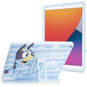 Bluey Kids iPad Case – 10.2 Case for iPad 9th/8th/7th Generation – 2019/2020/2021 Tablet Cover with Stand, Shockproof Silicone Protector(Bluey – Blue)