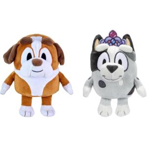Bluey and Friends – 2 Pack Soft Stuffed Animals (Princess Muffin & Winton), Approximately 6 Inches – Cuddly Plush Toys for Kids, Embroidered Faces, Travel Size, Gift for Toddlers Ages 3+(Princess Muffin & Winton)