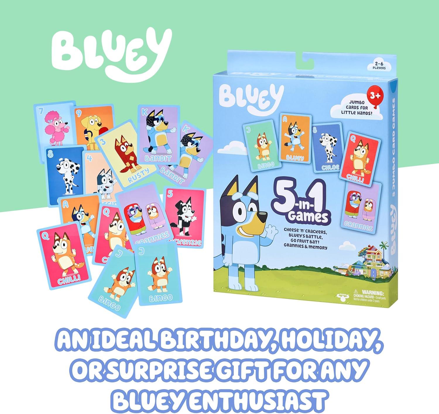 imageBluey Bingos Bingo School Friends Card Game Image Matching Card Game with 40 Cards 48 Chips and 12 Scoring Chips Fun Games for Kids of Ages 35in1 Card Game Set