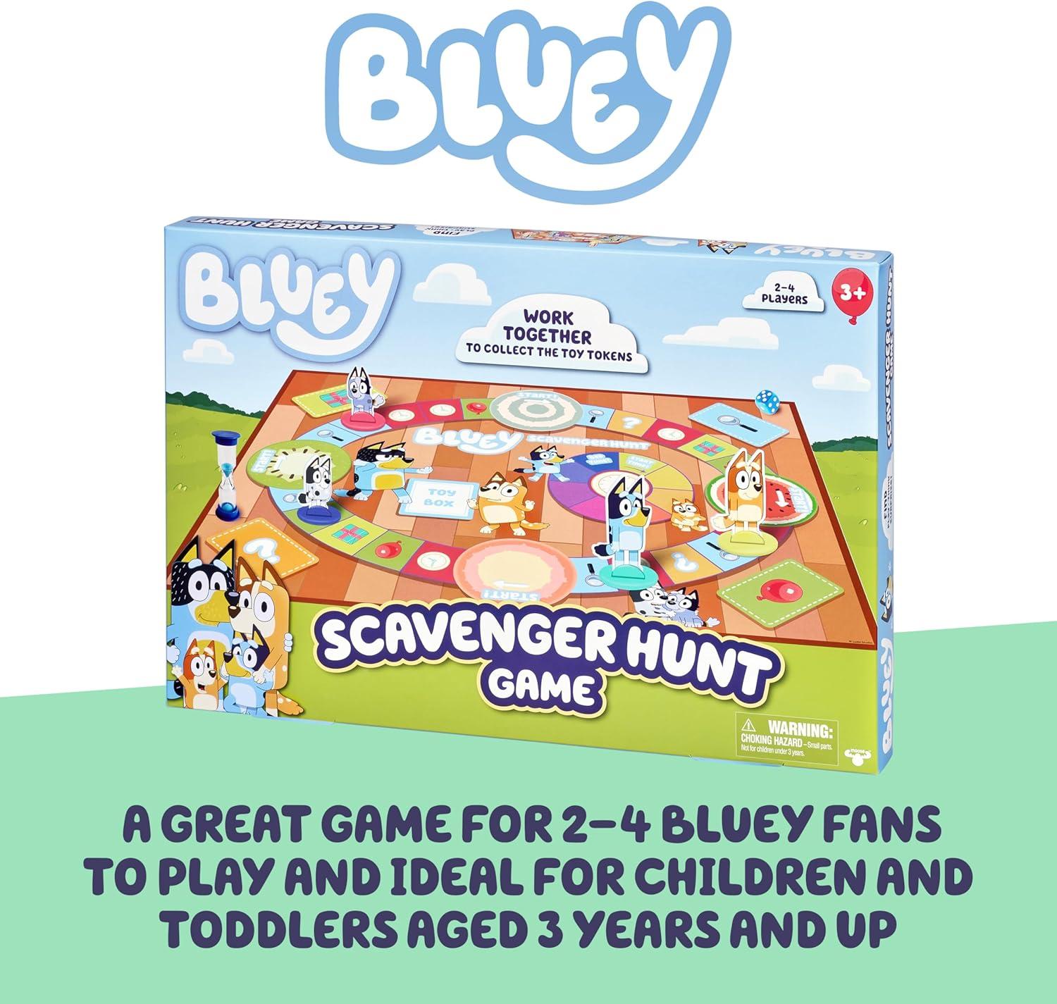 imageBluey Scavenger Hunt Board Game Cooperative Play with 4 Exclusive MiniFigures Indoor Games for Kids Ages 5 Fun Toy Token Collecting GameScavenger Hunt Game