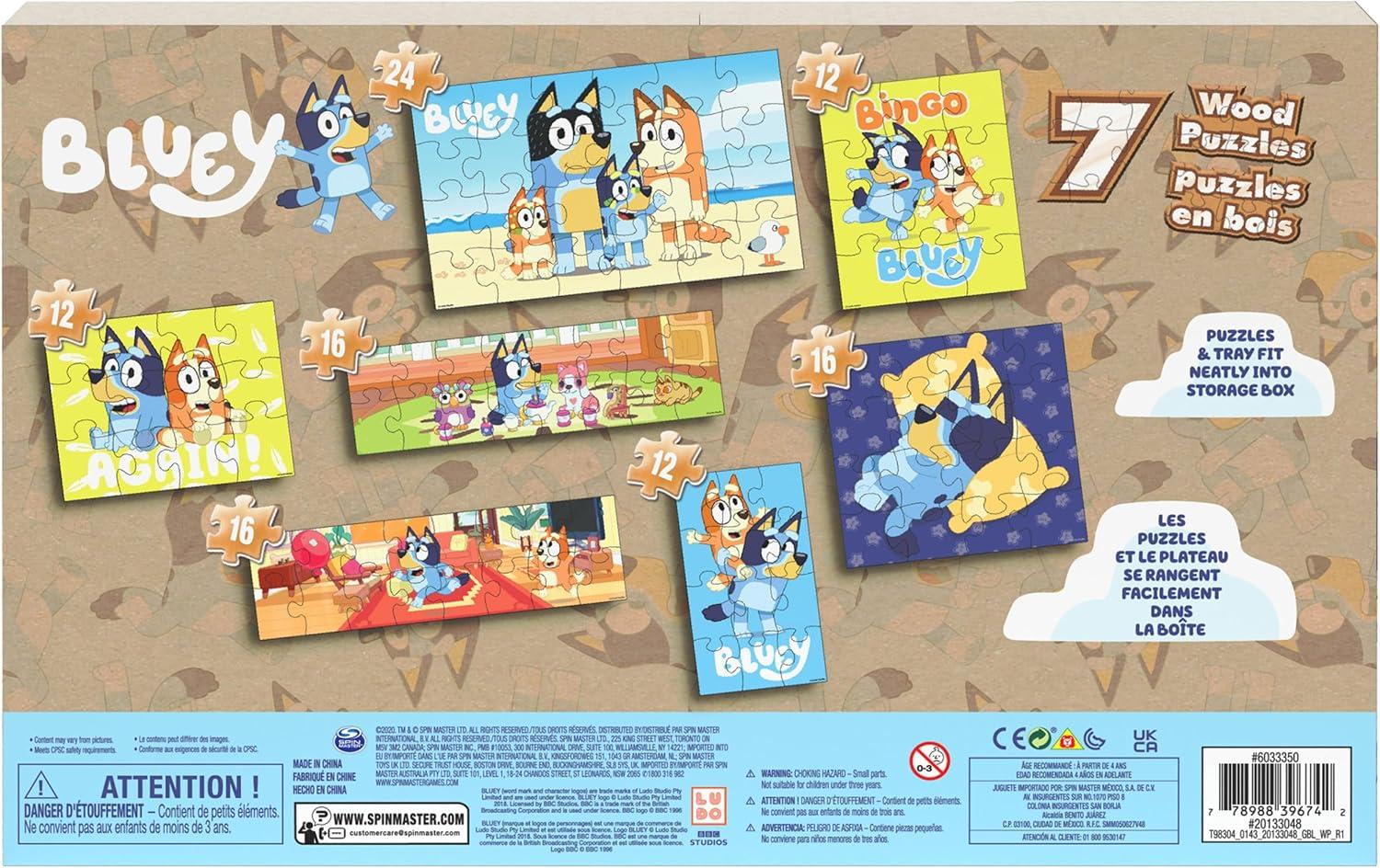 imageSpin Master Games Bluey Puzzles 2Pack 36 Pieces Kids Puzzles Bluey Toys Preschool Puzzles for Ages 3 amp Up7pk Wood Puzzle
