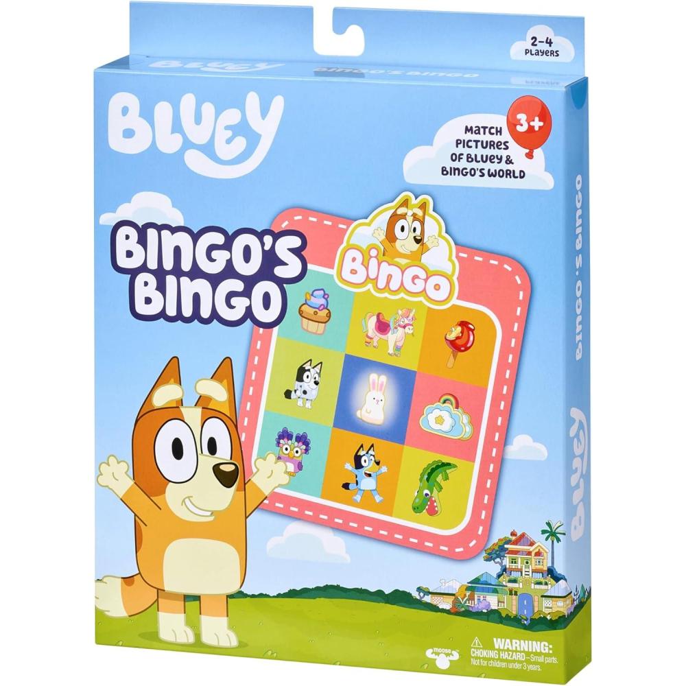 imageBluey Bingos Bingo School Friends Card Game Image Matching Card Game with 40 Cards 48 Chips and 12 Scoring Chips Fun Games for Kids of Ages 3Bingos Bingo