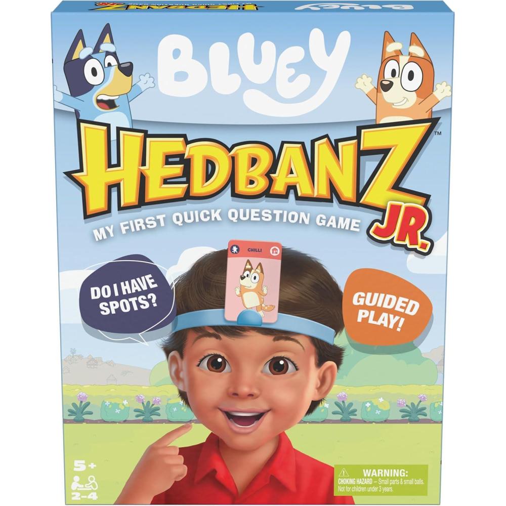 imageSpin Master Games Bluey Hedbanz Jr Picture Guessing Card Game Includes Illustrations from Bluey Easy to Play for Family amp Kids 24 Players for Ages 5 amp Up