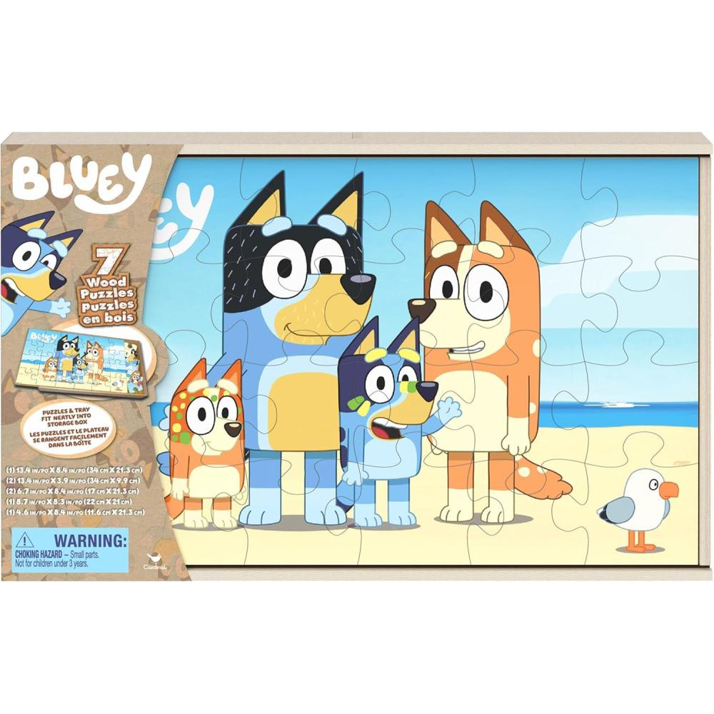 imageSpin Master Games Bluey Puzzles 2Pack 36 Pieces Kids Puzzles Bluey Toys Preschool Puzzles for Ages 3 amp Up7pk Wood Puzzle
