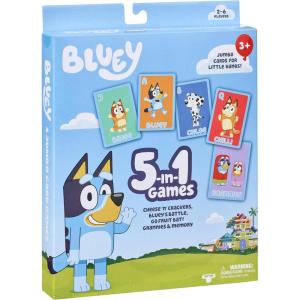 Bluey Bingo’s Bingo School Friends Card Game, Image Matching Card Game with 40 Cards, 48 Chips and 12 Scoring Chips, Fun Games for Kids of Ages 3+(5-in-1 Card Game Set)