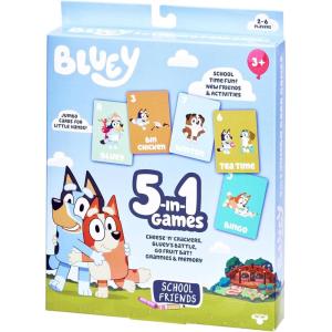 Bluey Bingo’s Bingo School Friends Card Game, Image Matching Card Game with 40 Cards, 48 Chips and 12 Scoring Chips, Fun Games for Kids of Ages 3+(School Friend)