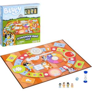 Bluey Scavenger Hunt Board Game, Cooperative Play with 4 Exclusive Mini-Figures, Indoor Games for Kids Ages 5+, Fun Toy Token Collecting Game(Bluey Scavenger Hunt Game V2)