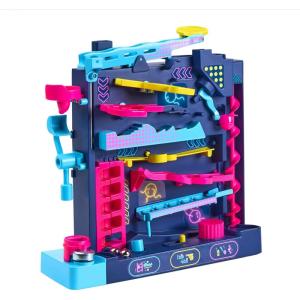 TOMY Bluey Screwball Scramble Marble Maze – Beat-The-Clock Obstacle Course & Marble Run – Skill & Dexterity Challenge – 1–4 Players – Ages 5+(Screwball Scramble Level Up)