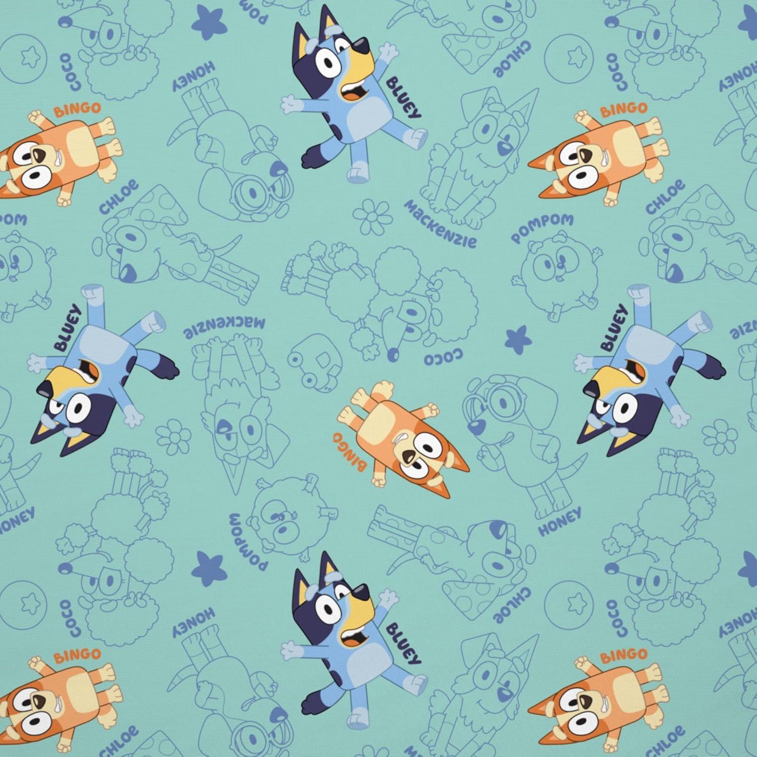 imageBluey 4 Piece Toddler Bedding Set Includes Comforter Sheet Set Fitted Top Sheet Reversible Pillowcase for Boys or Girls Bed BlueBluey Sheet Set