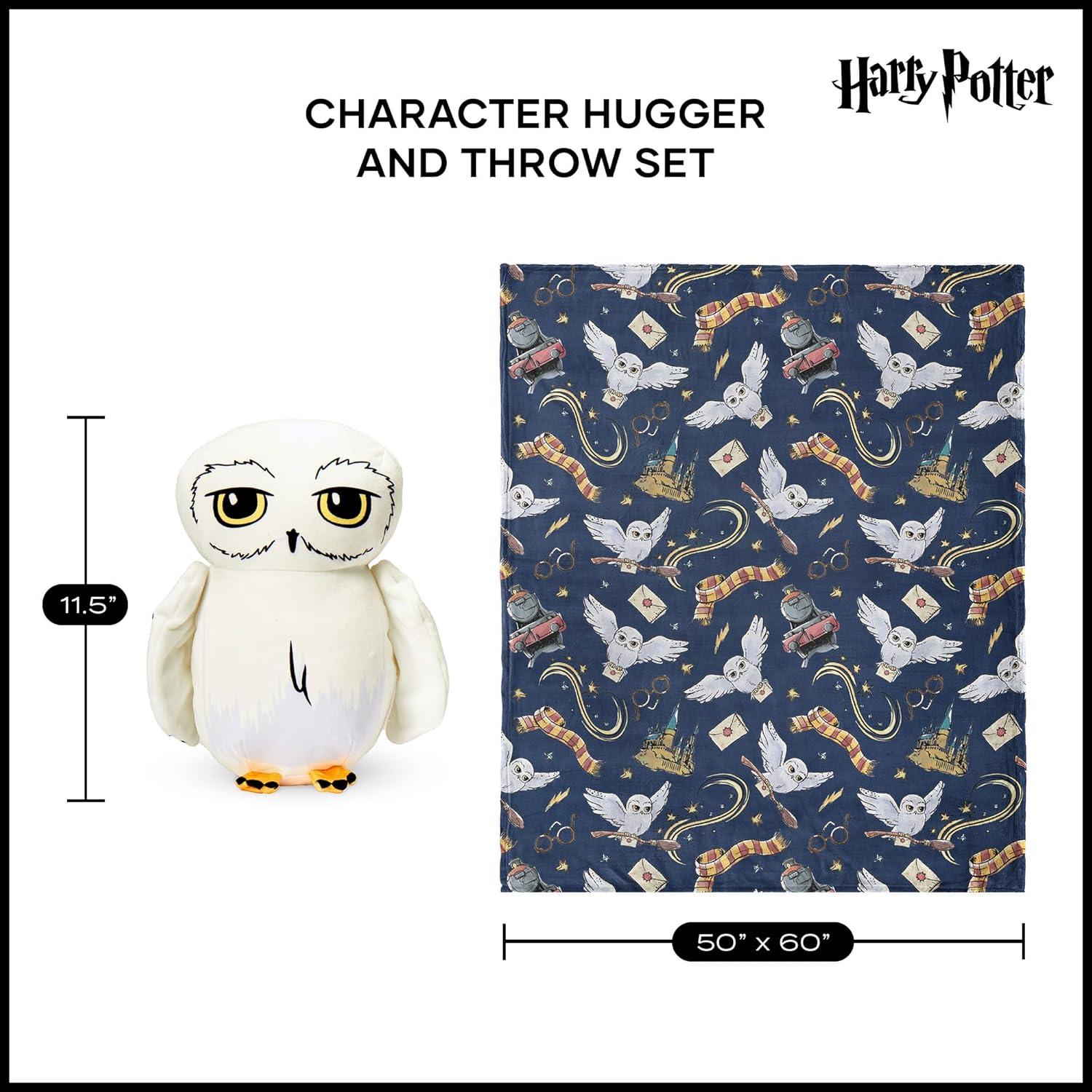 imageBluey Throw amp Plush Hugger Set 50x60 Silk Touch Blanket with 3D Character Pillow Soft Cozy Blanket for Kids and ToddlersHedwig