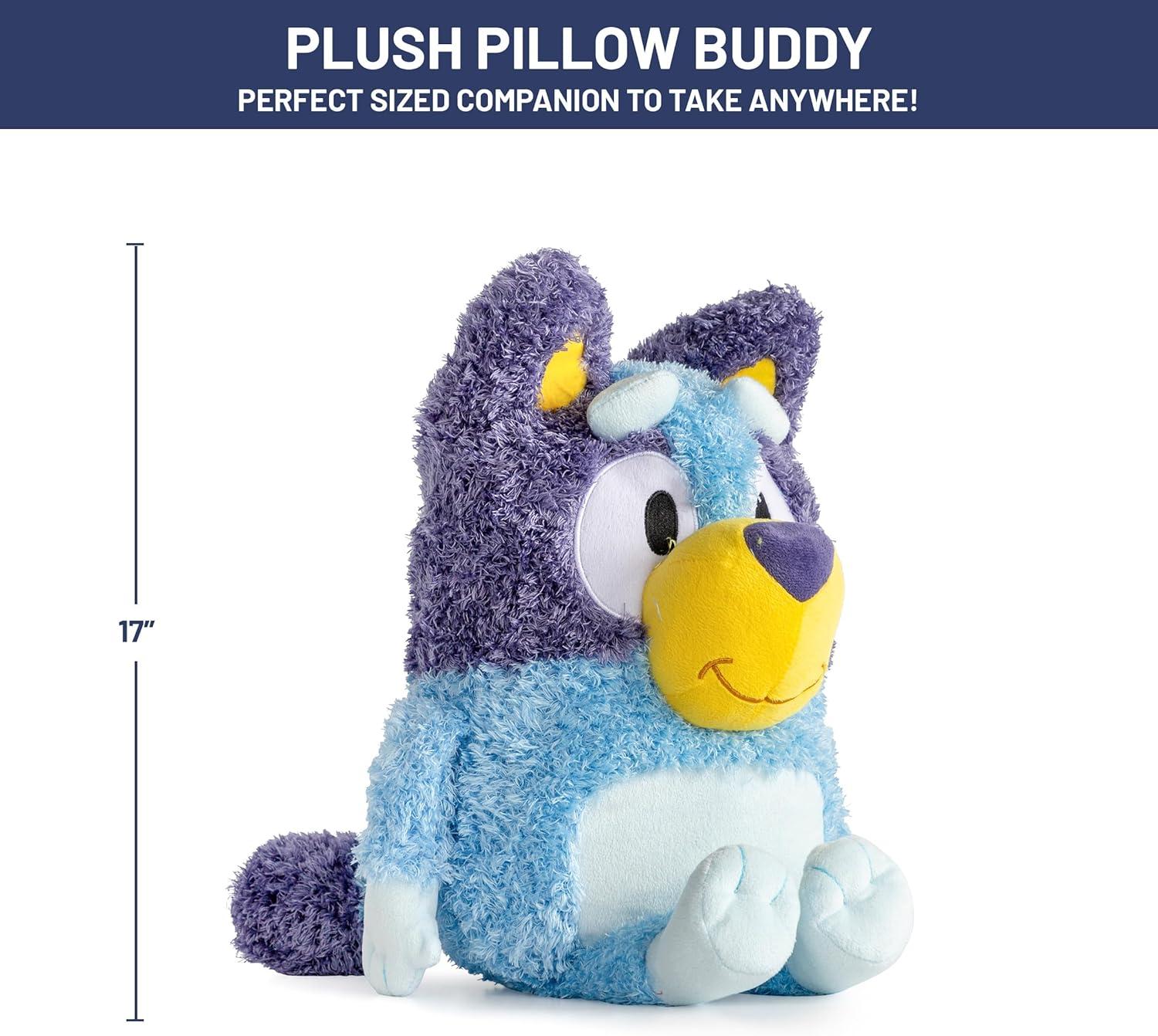 imageJay Franco Bluey Plush Pillow Buddy Soft Plushie Stuffed Pillow 17 Inches Blue Bluey