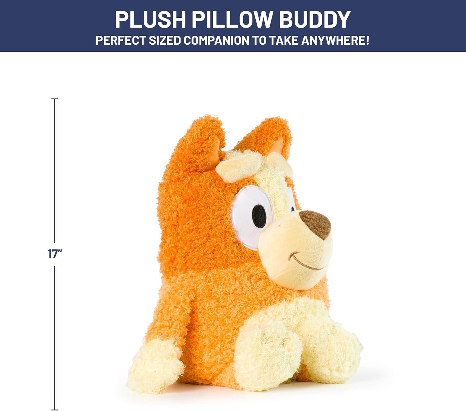 imageJay Franco Bluey Plush Pillow Buddy Soft Plushie Stuffed Pillow 17 Inches Orange BingoOrange Bingo