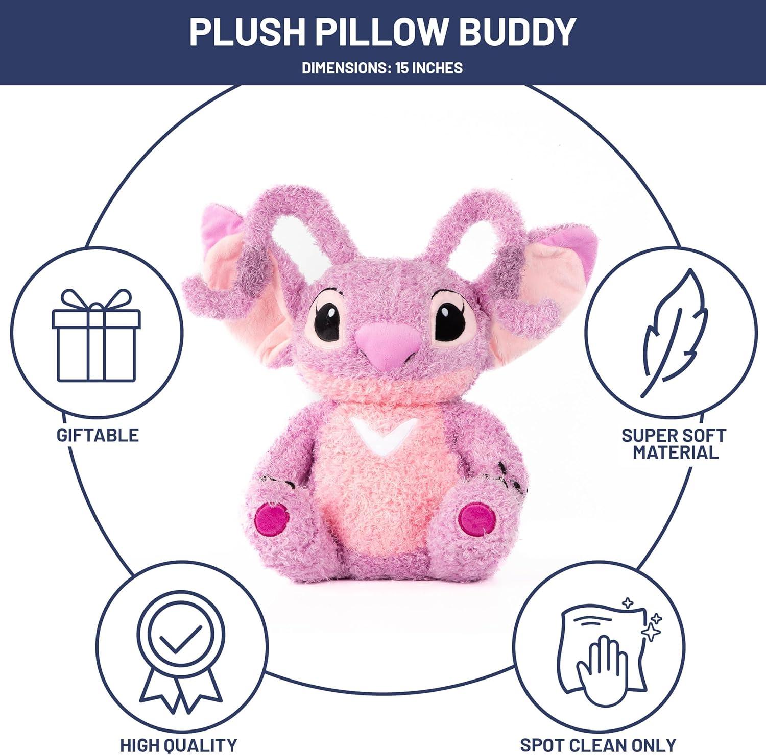 imageJay Franco Bluey Plush Pillow Buddy Soft Plushie Stuffed Pillow 17 Inches Orange BingoPink Angel