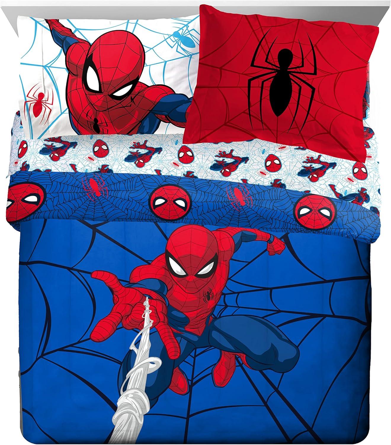 imageJay Franco Bluey amp Bingo 5 Piece Twin Size Bed Set Includes Comforter amp Sheet Set Super Soft Kids Bedding Fade Resistant Microfiber Official Bluey ProductBlue Spiderman
