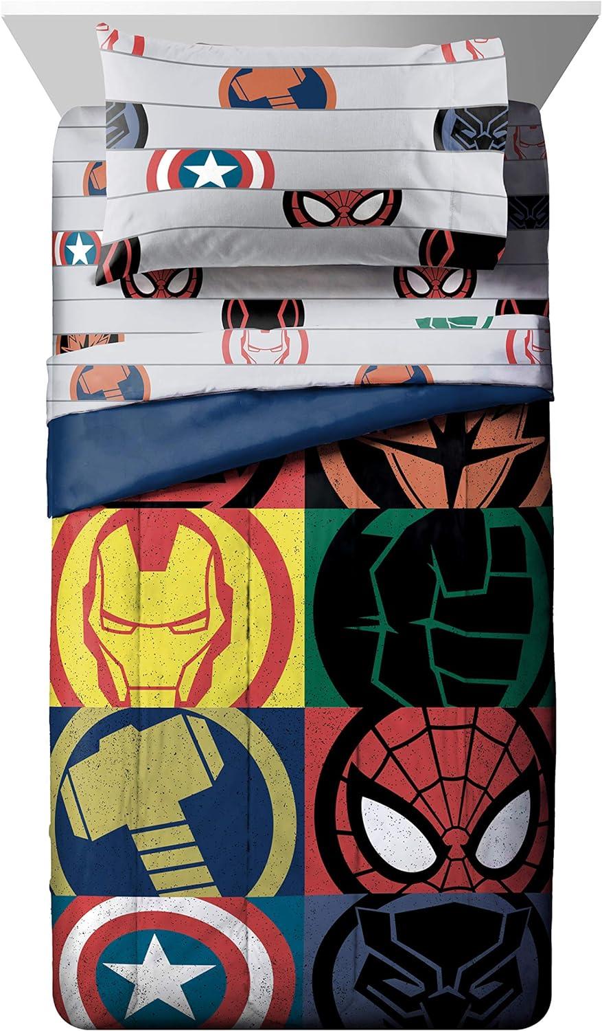 imageJay Franco Bluey amp Bingo 5 Piece Twin Size Bed Set Includes Comforter amp Sheet Set Super Soft Kids Bedding Fade Resistant Microfiber Official Bluey ProductMulti Marvel