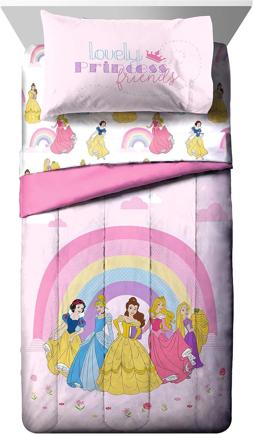 imageJay Franco Bluey amp Bingo 5 Piece Twin Size Bed Set Includes Comforter amp Sheet Set Super Soft Kids Bedding Fade Resistant Microfiber Official Bluey ProductPink Princess