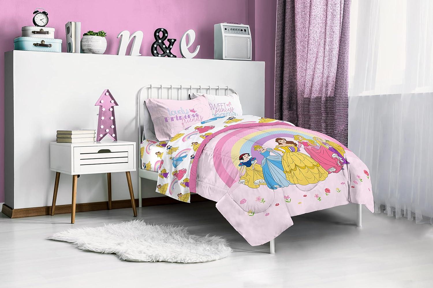 imageJay Franco Bluey amp Bingo 5 Piece Twin Size Bed Set Includes Comforter amp Sheet Set Super Soft Kids Bedding Fade Resistant Microfiber Official Bluey ProductPink Princess