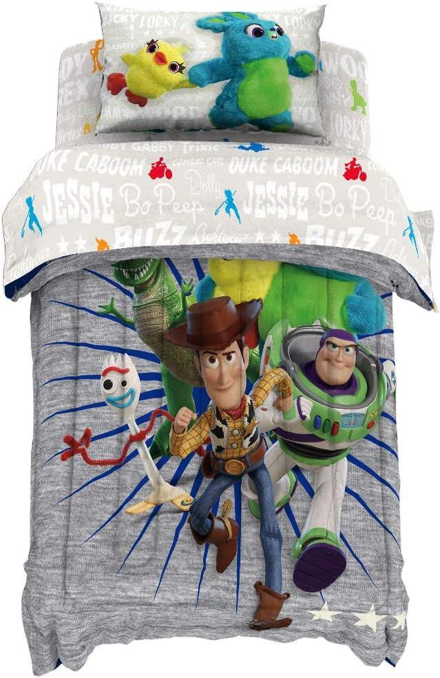 imageJay Franco Bluey amp Bingo 5 Piece Twin Size Bed Set Includes Comforter amp Sheet Set Super Soft Kids Bedding Fade Resistant Microfiber Official Bluey ProductToy Story 4