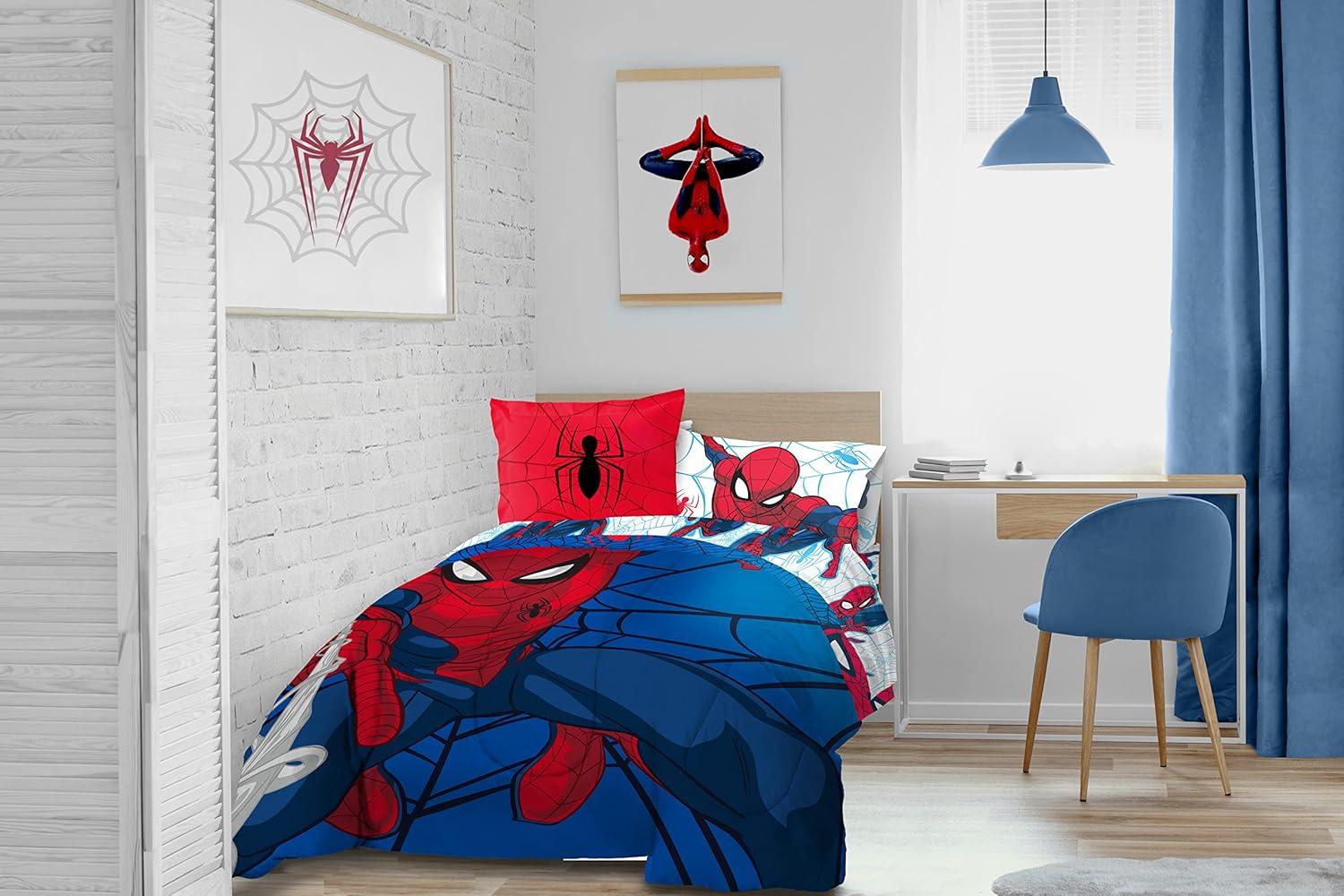 imageJay Franco Bluey amp Bingo 5 Piece Twin Size Bed Set Includes Comforter amp Sheet Set Super Soft Kids Bedding Fade Resistant Microfiber Official Bluey ProductBlue Spiderman