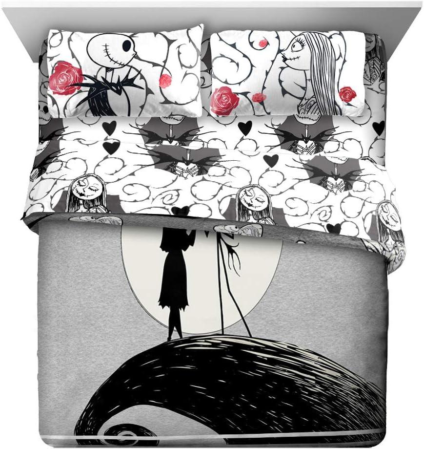 imageJay Franco Bluey amp Bingo 5 Piece Twin Size Bed Set Includes Comforter amp Sheet Set Super Soft Kids Bedding Fade Resistant Microfiber Official Bluey ProductGray Nightmare Before Christmas