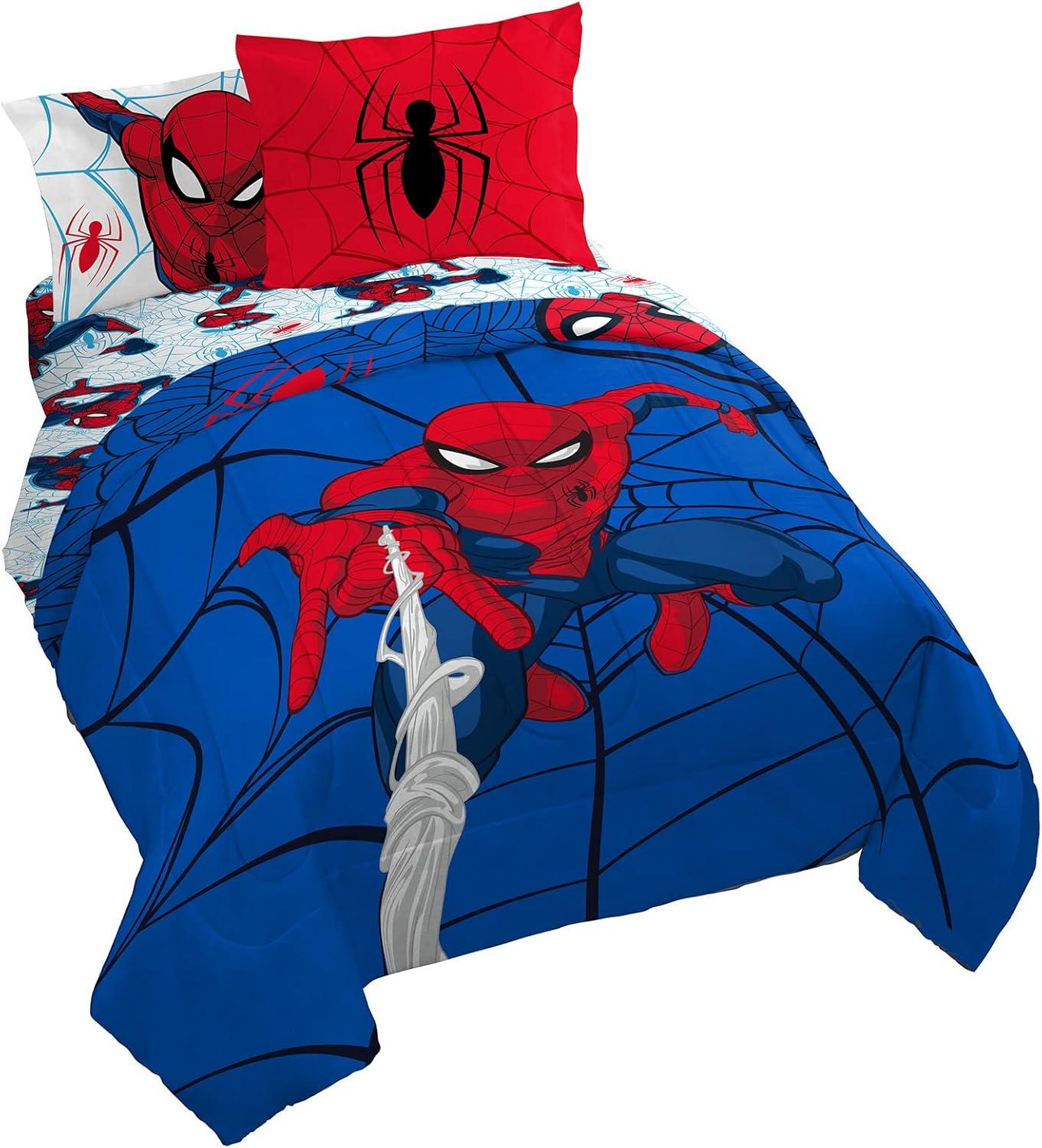 imageJay Franco Bluey amp Bingo 5 Piece Twin Size Bed Set Includes Comforter amp Sheet Set Super Soft Kids Bedding Fade Resistant Microfiber Official Bluey ProductBlue Spiderman
