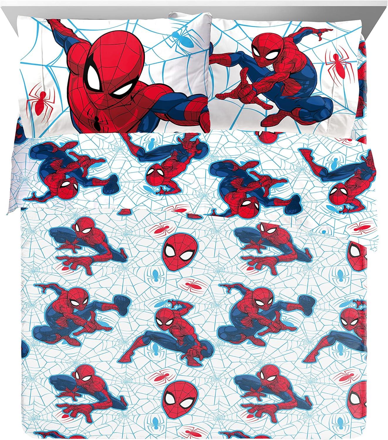 imageJay Franco Bluey amp Bingo 5 Piece Twin Size Bed Set Includes Comforter amp Sheet Set Super Soft Kids Bedding Fade Resistant Microfiber Official Bluey ProductBlue Spiderman