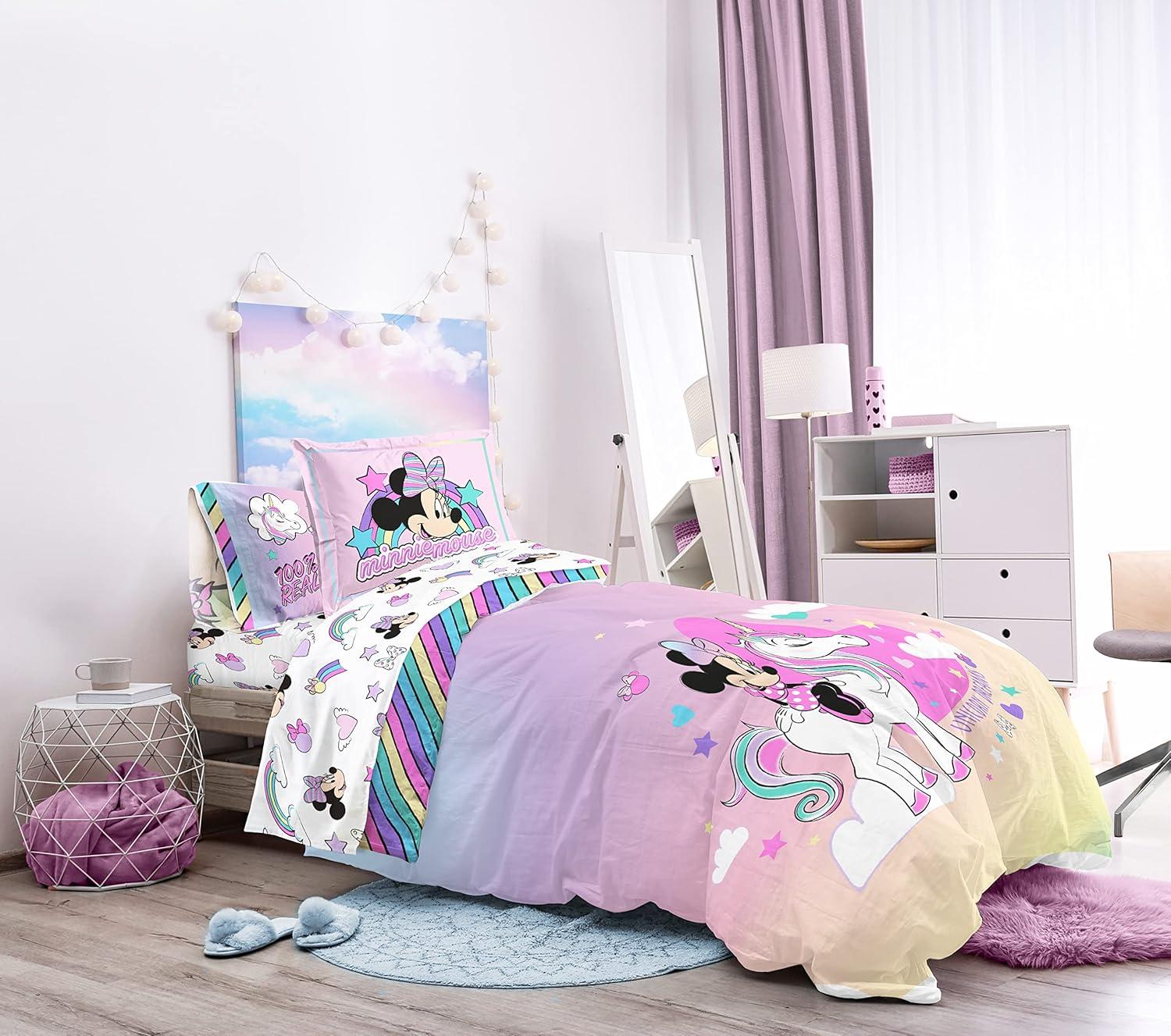 imageJay Franco Bluey amp Bingo 5 Piece Twin Size Bed Set Includes Comforter amp Sheet Set Super Soft Kids Bedding Fade Resistant Microfiber Official Bluey ProductPink Minnie Mouse