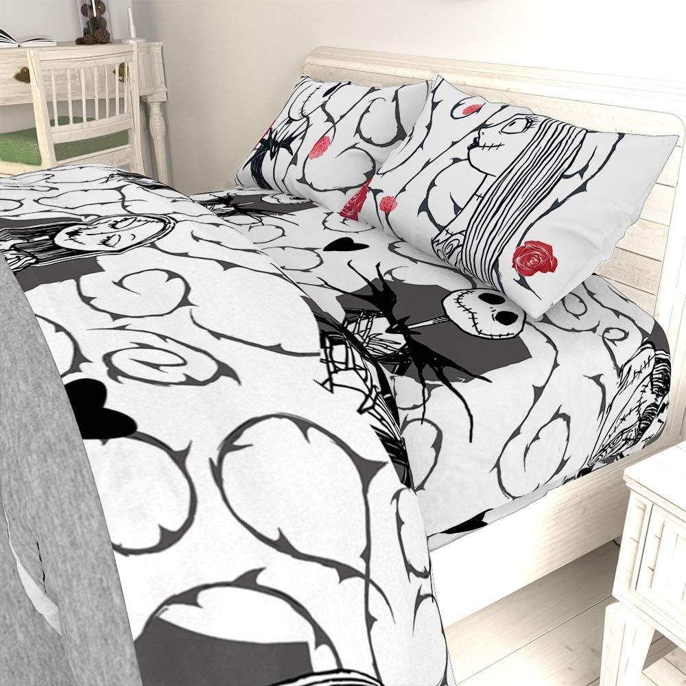 imageJay Franco Bluey amp Bingo 5 Piece Twin Size Bed Set Includes Comforter amp Sheet Set Super Soft Kids Bedding Fade Resistant Microfiber Official Bluey ProductGray Nightmare Before Christmas